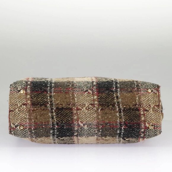 BURBERRY Nova Check Tote Bag Wool Leather Beige Black Gold - Picture 5 of 16